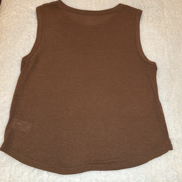 Gap linen blend tank brazen brown women’s size medium - Picture 7 of 7